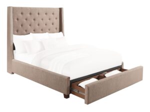 Fairborn Brown Upholstered Storage Platform Bed AGA 5877BR-DW